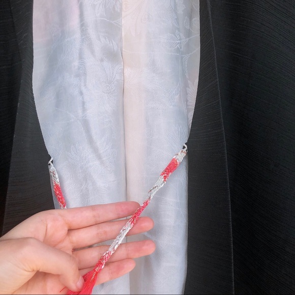 Japanese vintage 100%silk haori kimono jacket blk - Picture 5 of 5